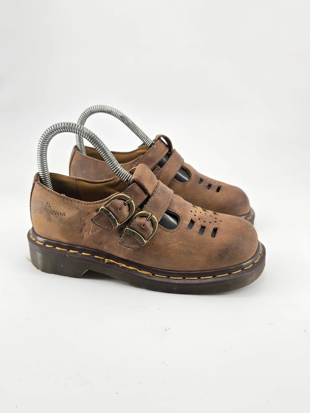 Vtg Dr. Martens 8185 Double Buckle Mary Janes Made in England UK 3 US 5